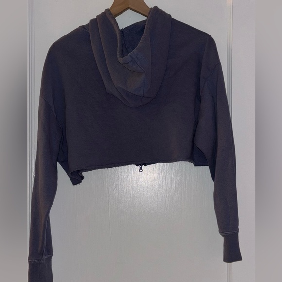 Playboy By PacSun Active Slate Blue Crop Hoodie - Picture 4 of 8